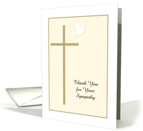 Christian Funeral Thank You Card -- Cross and Dove card (537732)