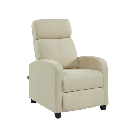 Fauteuil inclinable ALVA en tissu écru avec fonction push back Leroy