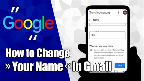 How To Change Gmail Name Change Gmail Account Name Youtube