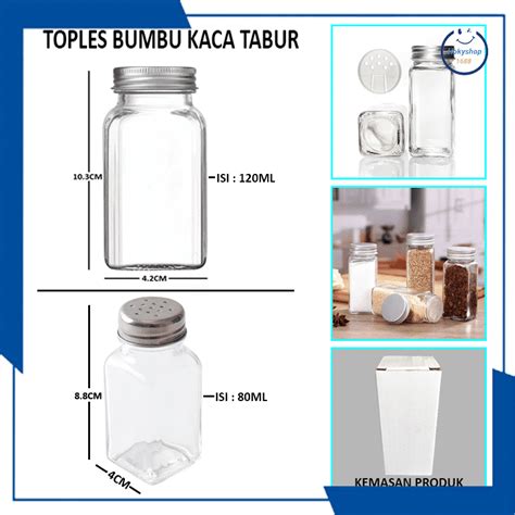 Jual HKS BOTOL BUMBU TABUR TOPLES BUMBU KACA 80ML DAN 120ML TEMPAT