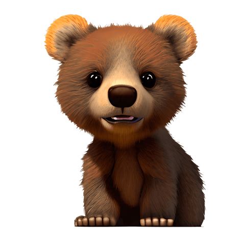 Cute Little Brown Smiling Bear Cub Full Photo · Creative Fabrica