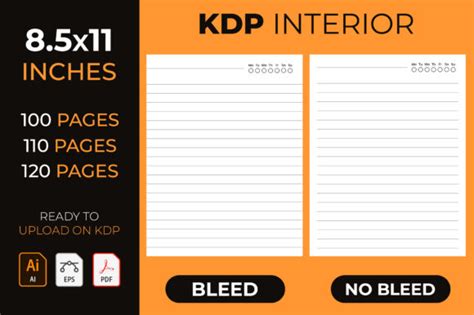 Lined Kdp Interior With Numbered Pages Graphic By Medelwardi Creative