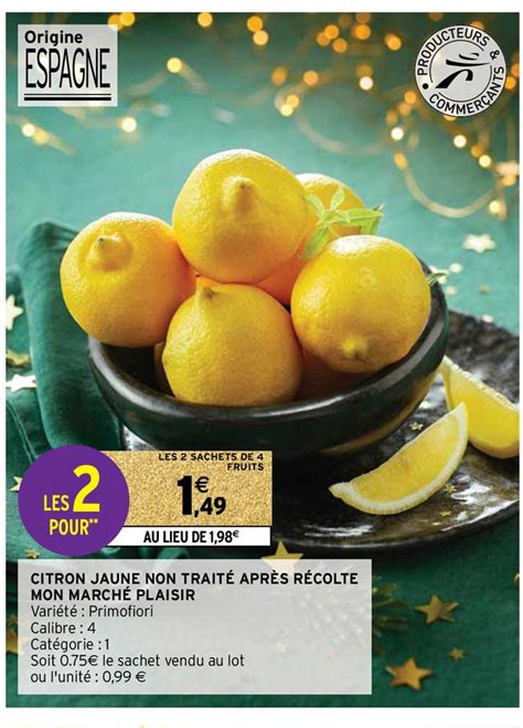 Promo Citron Jaune Non Trait Apr S R Colte Mon March Plaisir Chez