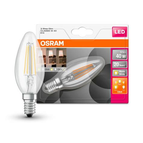 Osram LED Filament Leuchtmittel Kerze 4W 40W E14 Klar 470lm Warmwei