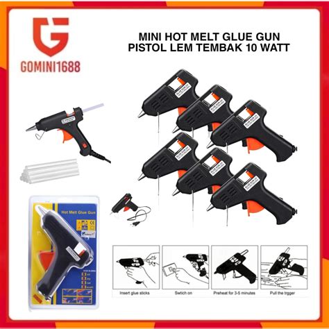 Jual Pistol Lem Tembak Mini Watt Hot Melt Glue Gun For Diy Work Heating Fast Mesin Alat