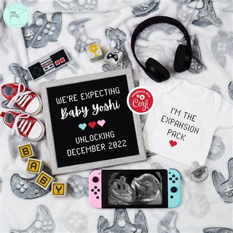 Digital Video Game Player Pregnancy Announcement Funny Gamer Etsy