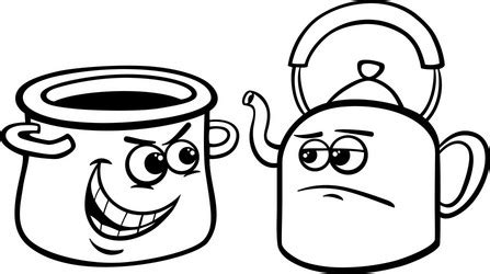 Pot calling the kettle black cartoon Royalty Free Vector