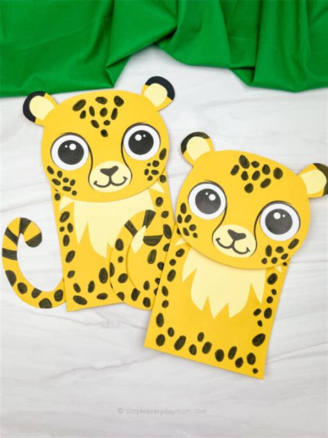 Cheetah Paper Bag Puppet Craft Simple Everyday Mom