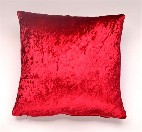 X Red Crushed Velvet Shimmer Cushion Cover Littens