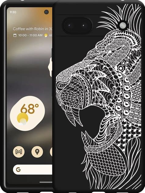 Cazy Hoesje Zwart Geschikt Voor Google Pixel 6a Mandala Lion Bol