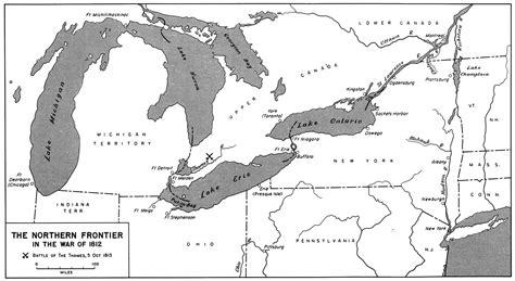 Mapa De La Frontera Norte En La Guerra Anglo Estadounidense De 1812