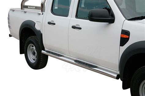 Estribos en tubo inox Ø76mm con pisantes para Ford Ranger 2009 2012