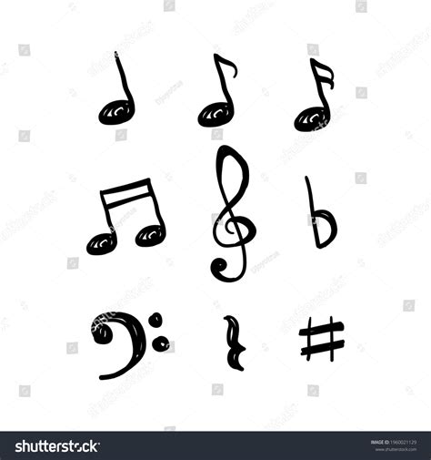 Music Notes Hand Drawn Vector Design Stock Vector Royalty Free