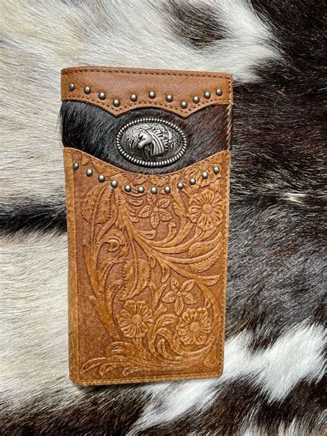 Western Cowboy Wallet Genuine Leather Horse Bi Fold Long Etsy