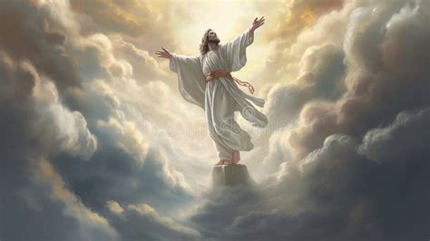 Jesus Ascending Into Heaven Stock Illustration Illustration Of