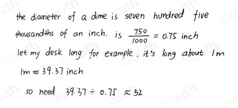 Solved 5 The Diameter Of A Dime Is Seven Hundred Five Thousandths Of