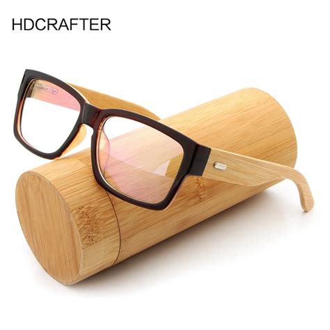 HDCRAFTER Wooden Eyeglasses Frames Men Oversized Bamboo Glasses Frame ...