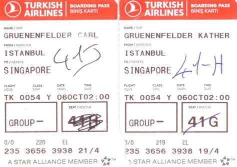 Turkishairlines Boardingpass Istanbul To Singapore Boarding Pass