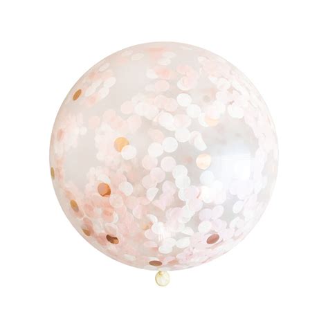 Rose Gold Confetti Balloon With Blush Pink 36 Inch Large And Etsy