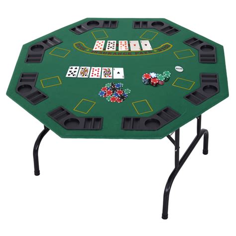 48" 8 Person Octagonal Foldable Poker Table with Cup Holders - Walmart ...