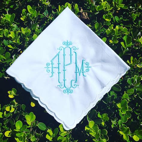 Monogrammed Handkerchief | Etsy