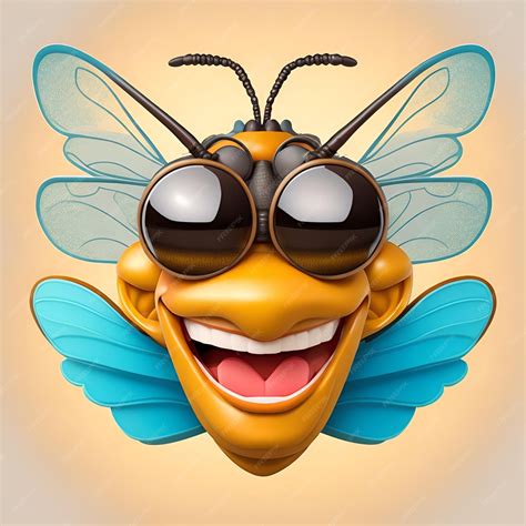 Premium Photo | Matte caricature image of of a smiling happy fly portrait