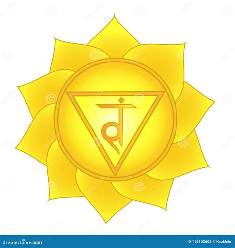 Manipura Plexus Solaire Troisième Symbole De Chakra Illustration de