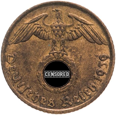 Монета Германия - Третий рейх 5 рейхспфеннигов 1939 "A" стоимостью 500 руб.