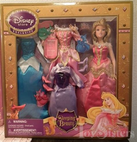 Disney Store Sleeping Beauty Princess Aurora Wardrobe Doll Toy Sisters