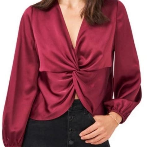 1 State Tops Nwt State Twist Front Satin Blouse Poshmark