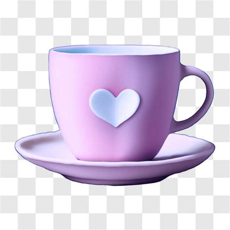 Download Elegant Pink Cup And Saucer With Intricate Heart Design Png