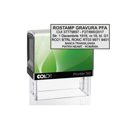 Stampila Pfa Colop P50 Dimensiune 69 X 30 Mm Rostamp