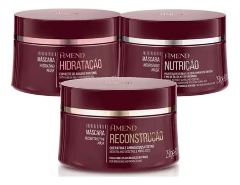 Amend Kit Mascaras Essenciais Cronograma Capilar 250gr Cada