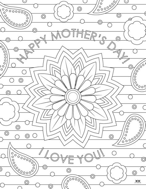 Happy Mothers Day Adult Coloring Page 1 Mothers Day Coloring Pages