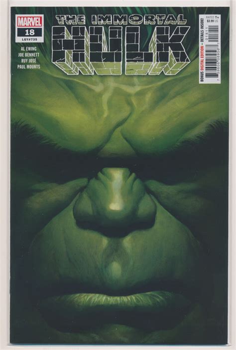 The Immortal Hulk 18 Alex Ross Cover Marvel Comics 2019 Nm Comic Books Modern Age Marvel