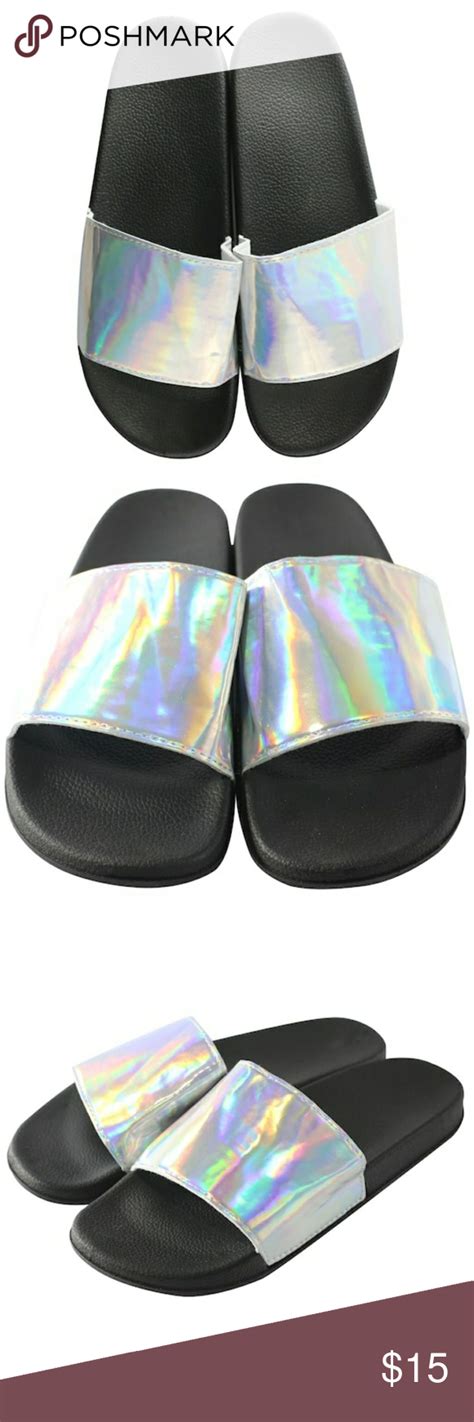 Holographic Slide Sandals Holographic Slide Sandals This Picks Up All