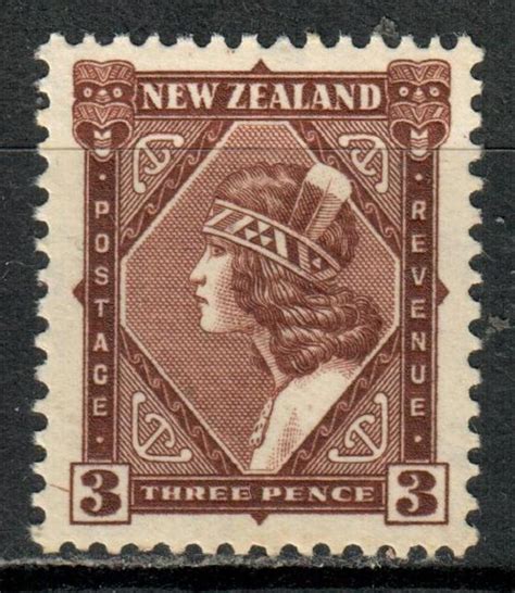 NEW ZEALAND 1935 Pictorial 3d Reddish Chocolate Multiple Watermark