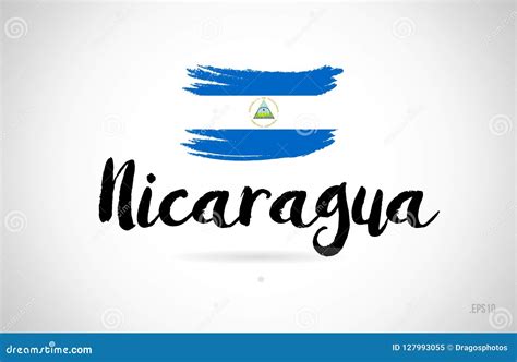 Nicaragua Country Flag Concept With Grunge Design Icon Logo Stock Vector Illustration Of