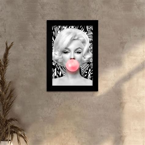 Quadro Decorativo Famosos Monroe Black Vintage