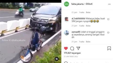 Mobil Mewah Masuk Jalur Sepeda Pengemudi Ngomel Gegara Tak Bisa Lewat