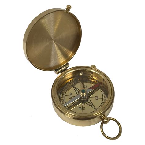 2 Solid Polished Brass Pocket Compass With Flip Top Lid Antique Reproduction Schooner Bay Company