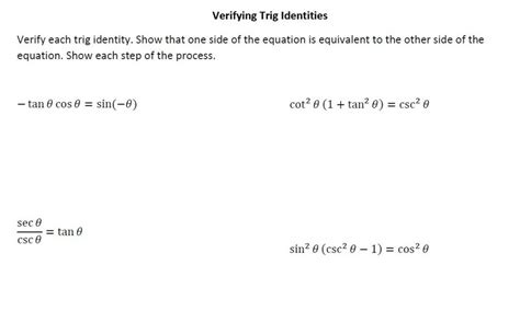 Verifying Trig Identities Worksheet Math Love Worksheets Library