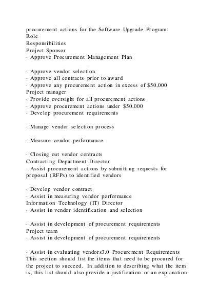 Procurement Management TemplateProcurement Management Plan | PDF