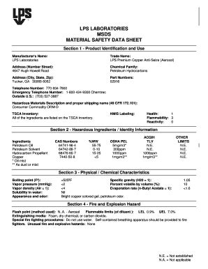 Fillable Online Lps Laboratories Msds Material Safety Data Sheet