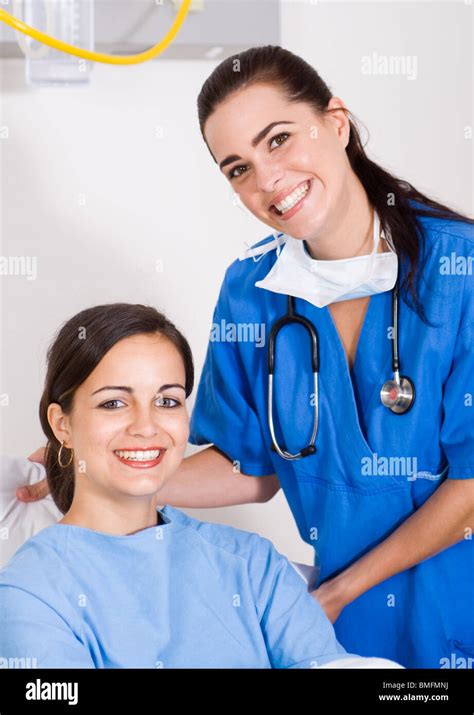nurse helping patient  hospital ward stock photo alamy