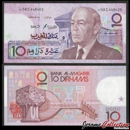 MAROC Billet De 10 DIRHAMS Roi Hassan II 1987