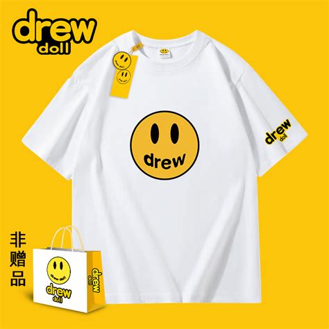 【多色可选】drew笑脸情侣短袖 惠券直播 一起惠返利网