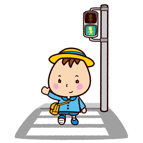 交通安全のイラスト（横断歩道 青信号） イラストくん