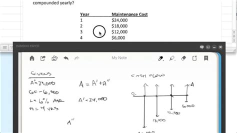 Arithmetic Gradient Uniform Series Example 2 Youtube