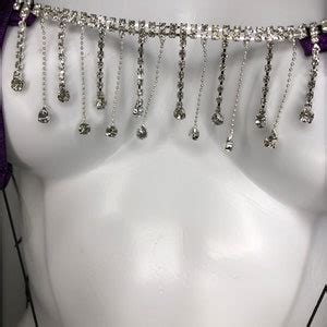 Rhinestone Slingshot Bikini Metallic Stripper Outfit Rave Outfit